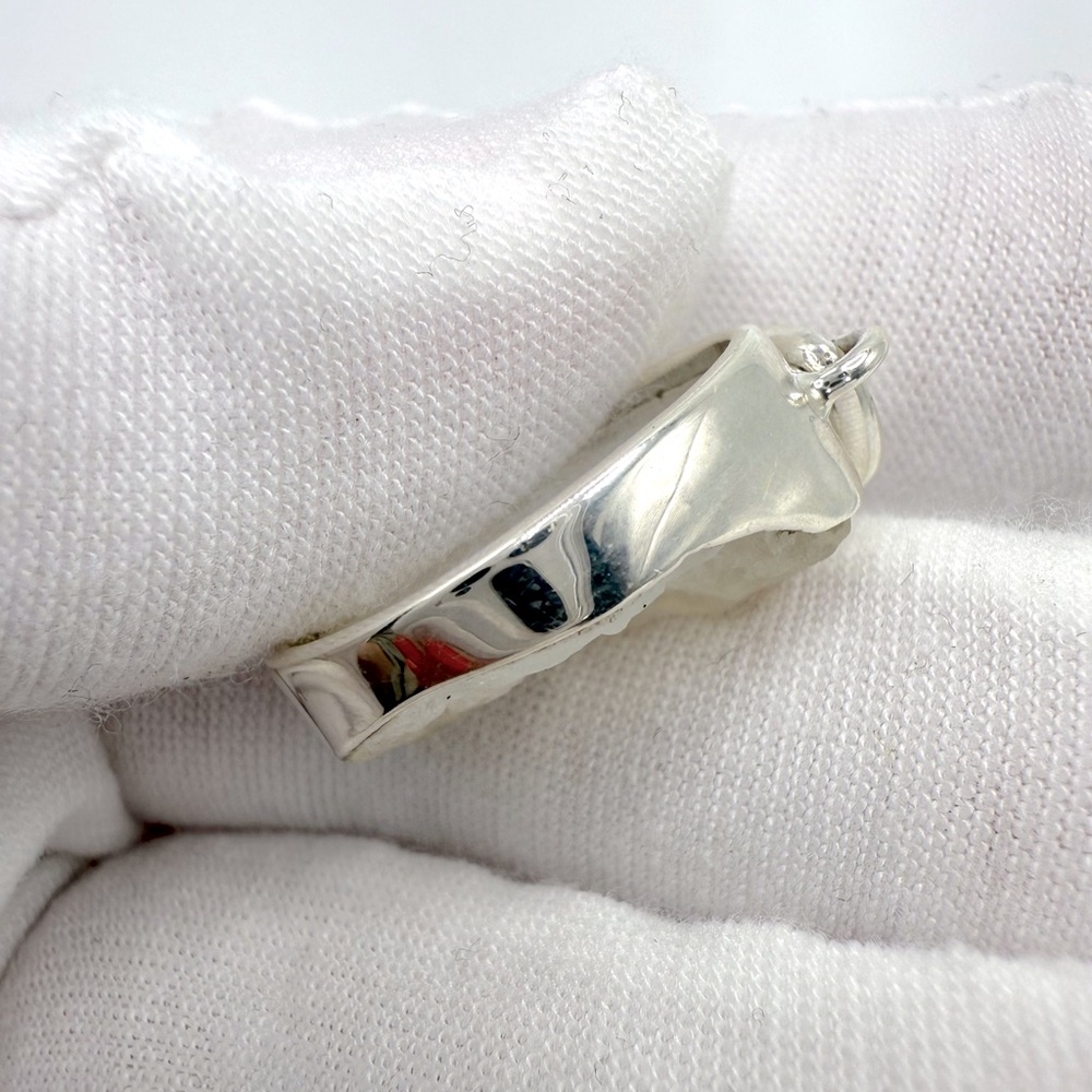 Rainbow Moonstone Rough .925 Sterling Silver Pendant - Picture 12 of 16